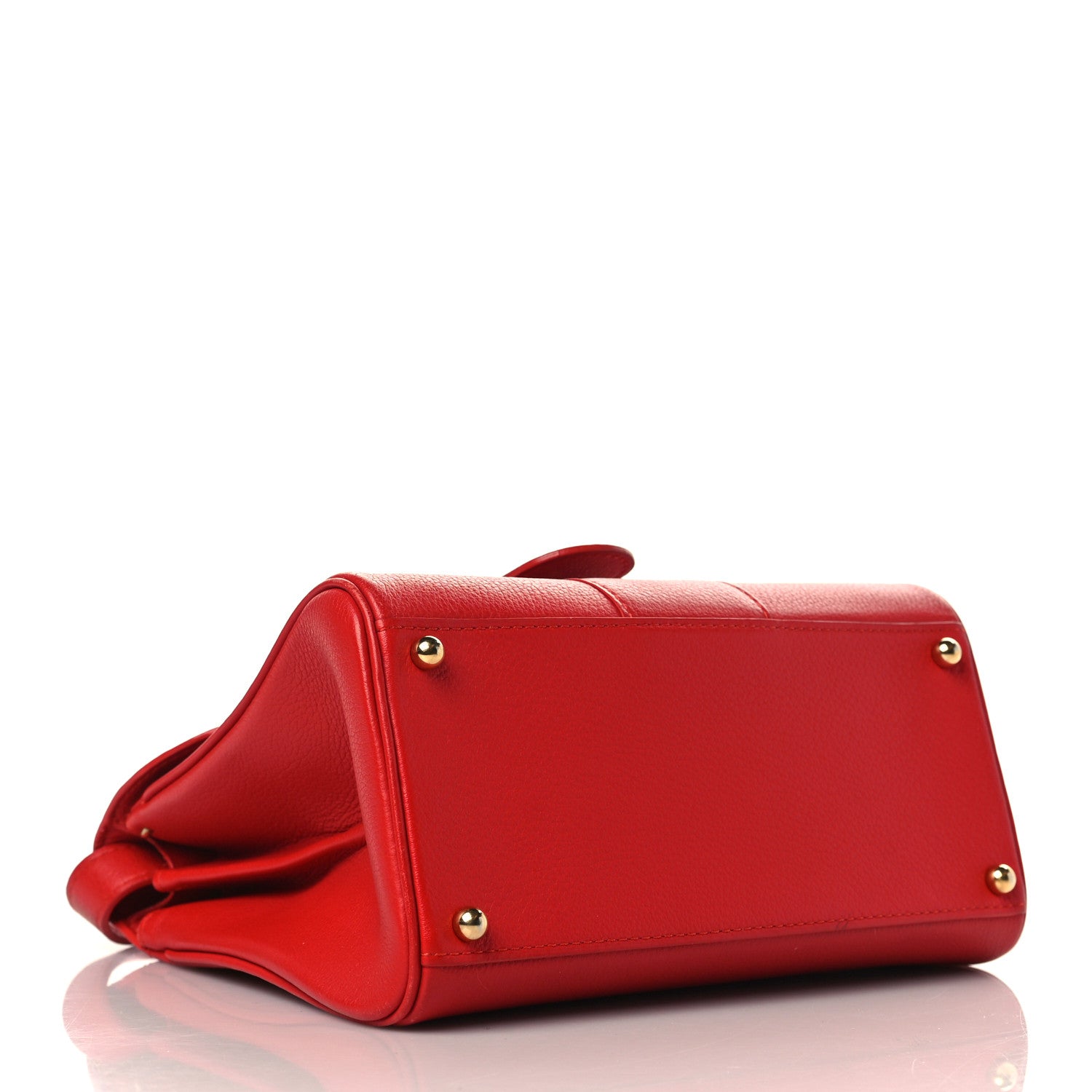 Delvaux Grained Calfskin Mini Brillant Satchel Red 4 of 10
