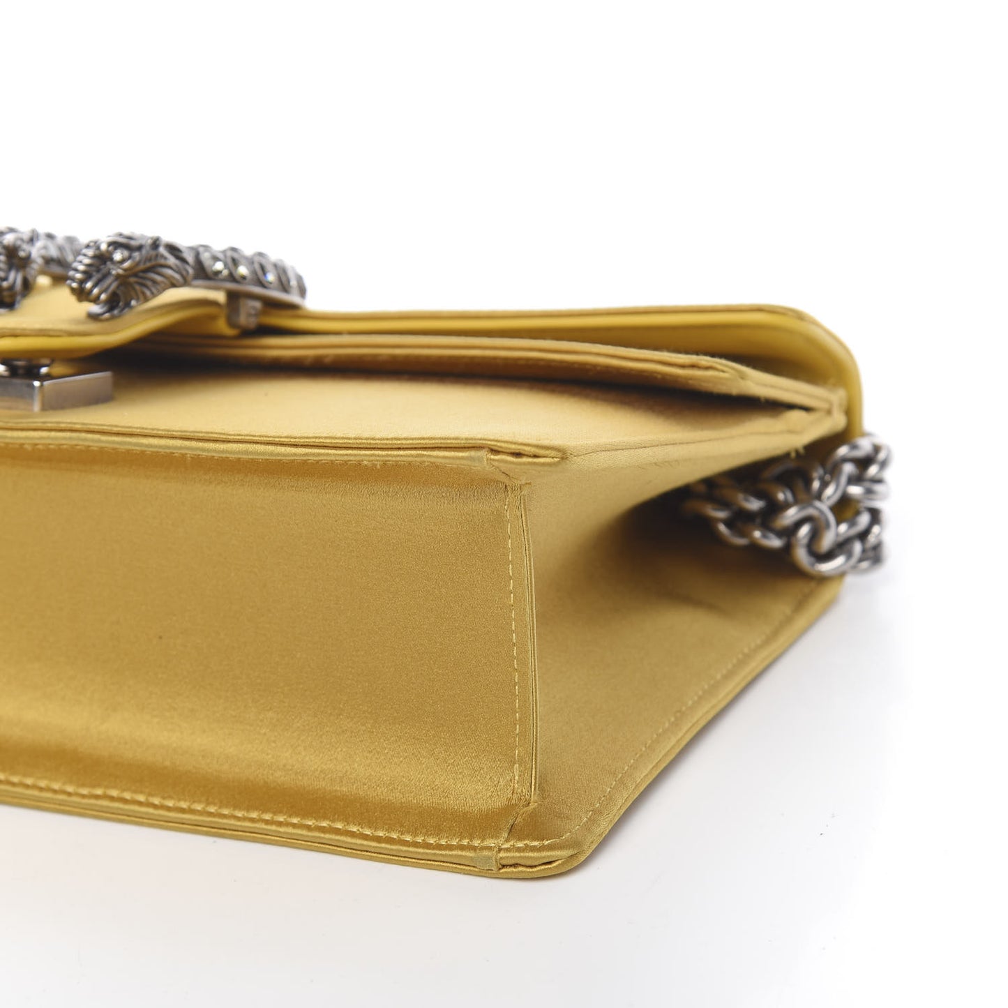 Satin Silk Crystal Small Dionysus Shoulder Bag Gold Black Diamond