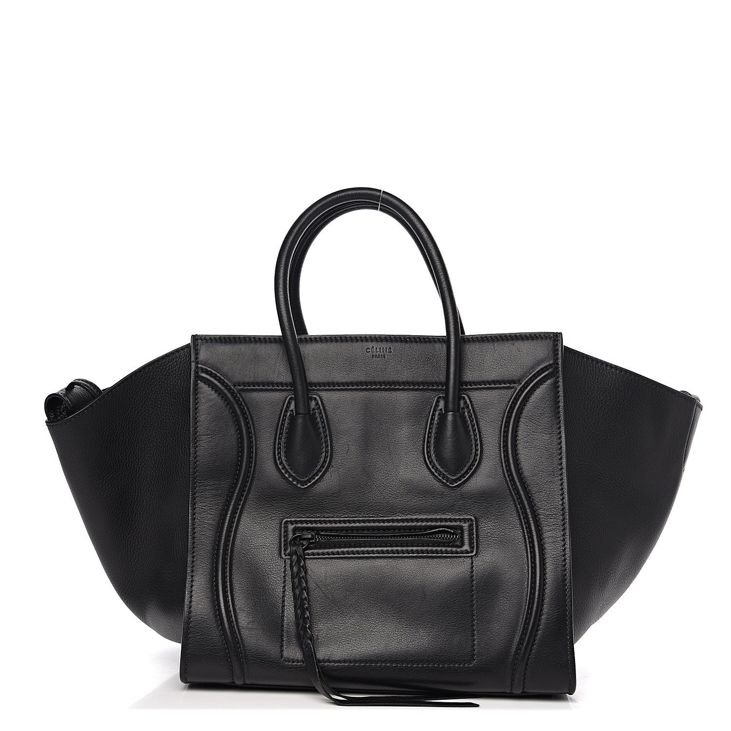 Celine Supple Calfskin Medium Phantom Luggage Black 1 of 8
