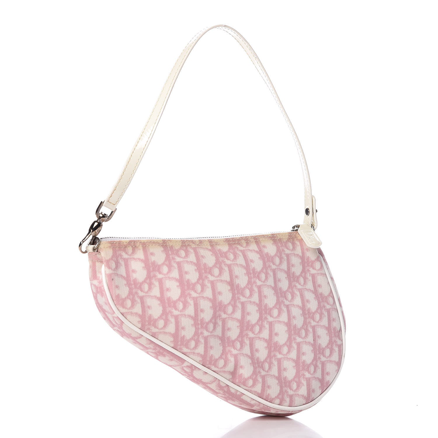 Christian Dior Monogram Mini Saddle Pochette Pink 3 of 15