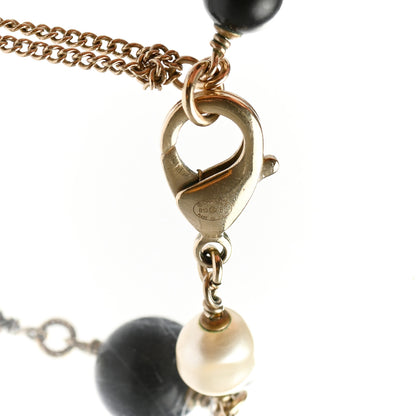 Chanel Pearl Bead CC Long Necklace Black 5 of 5