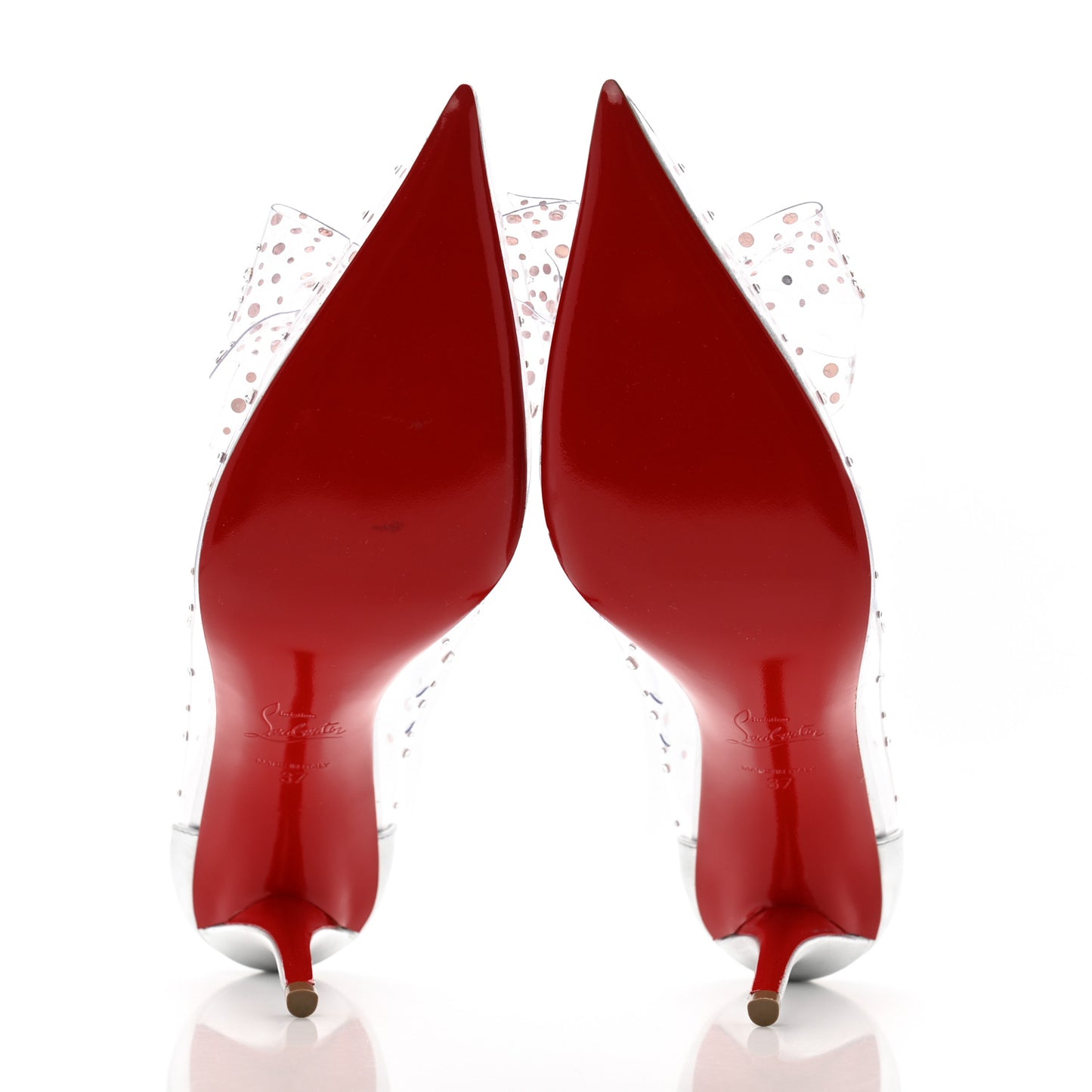 PVC Jelly Strass Nappa Laminata 80 Pumps 37 Crystal Silver