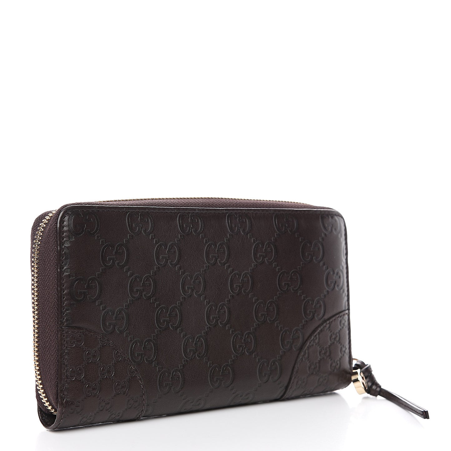Guccissima Signature Microguccissima Bree Zip Around Wallet Chocolate