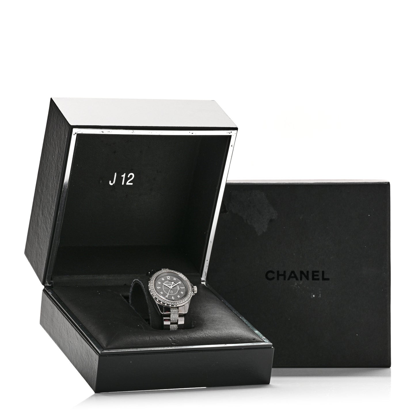 Stainless Steel Ceramic Diamond 33mm J12 Quartz Watch Grey