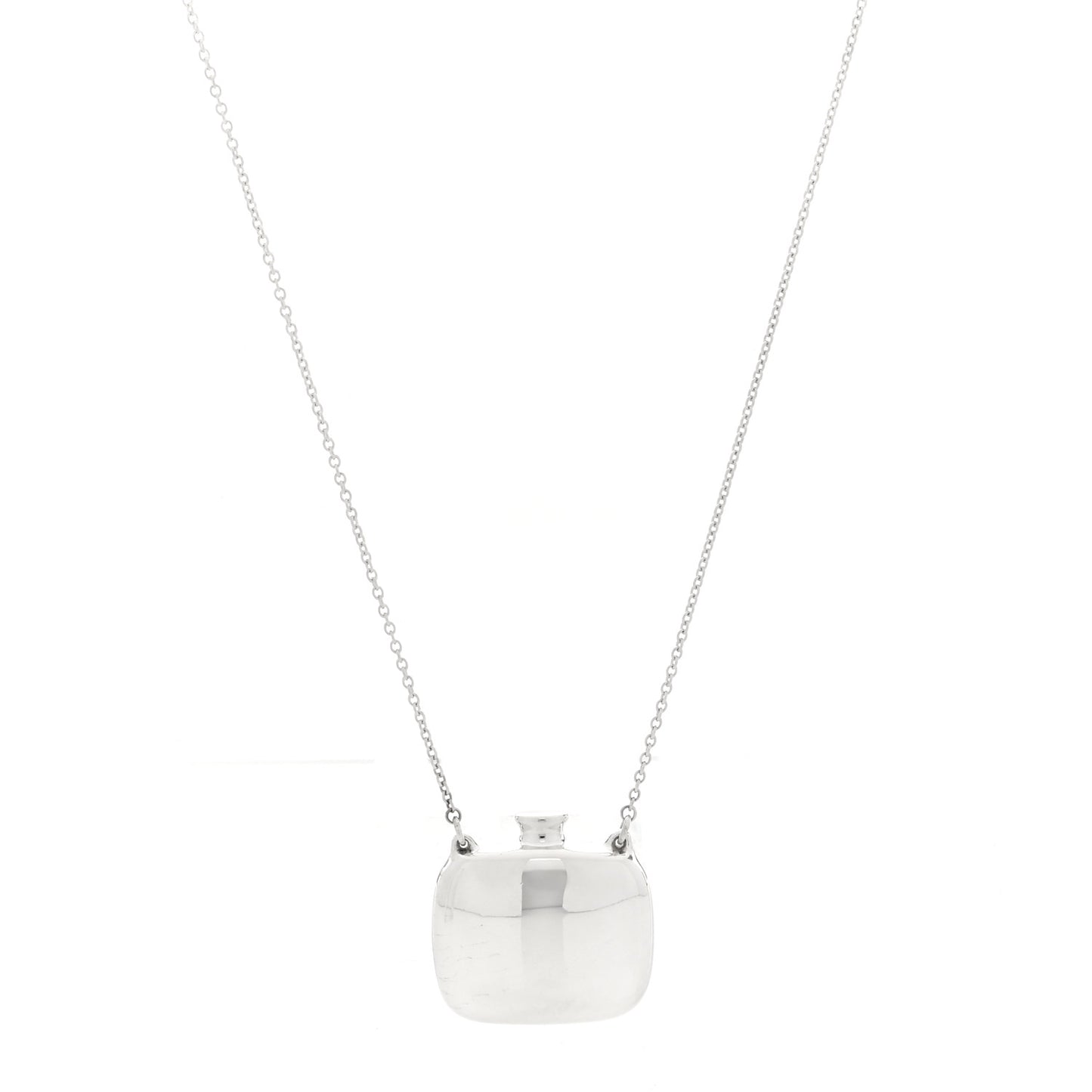 Sterling Silver Elsa Peretti Square Bottle Pendant Necklace