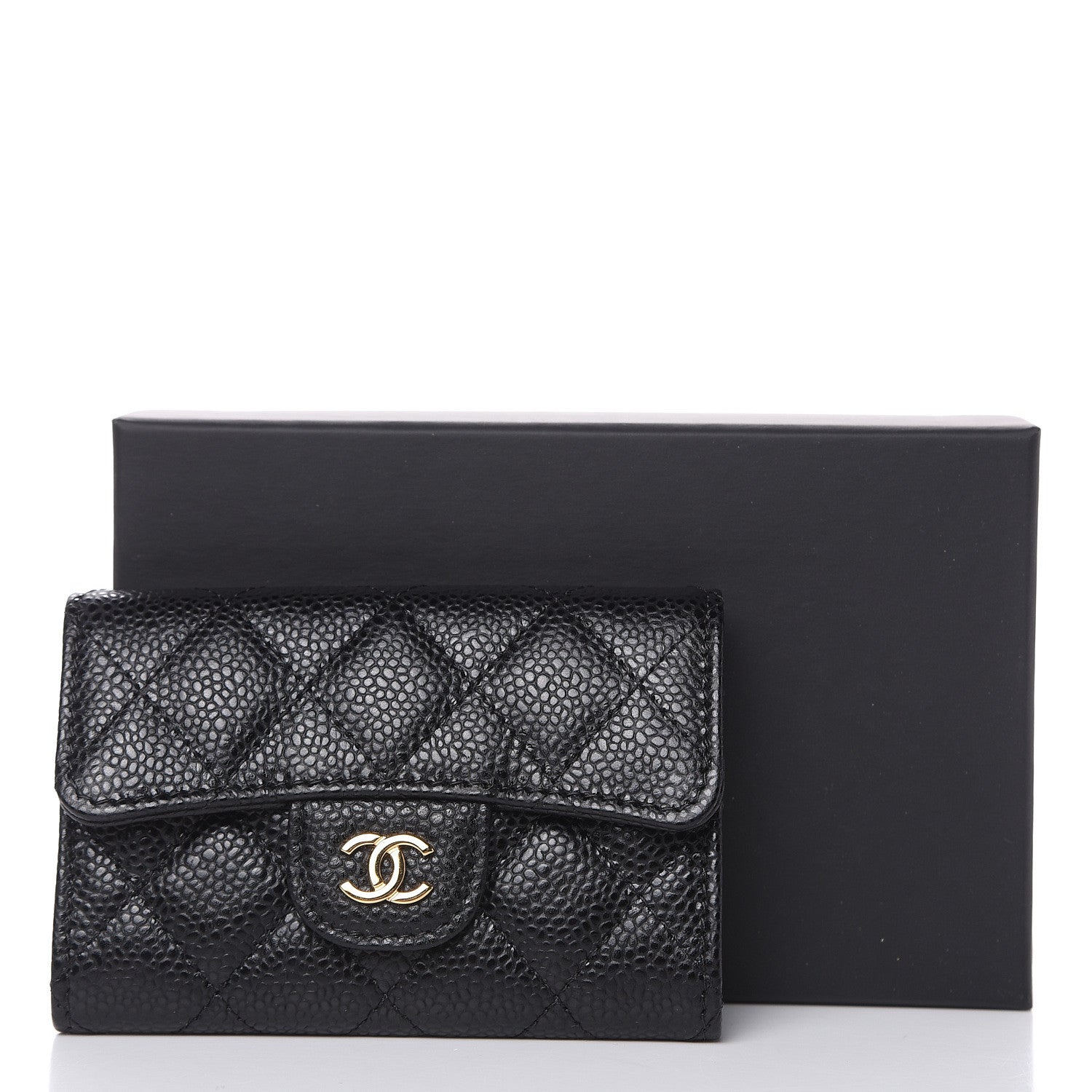 Chanel Caviar Quilted Flap Card Holder Wallet Black 9 of 9