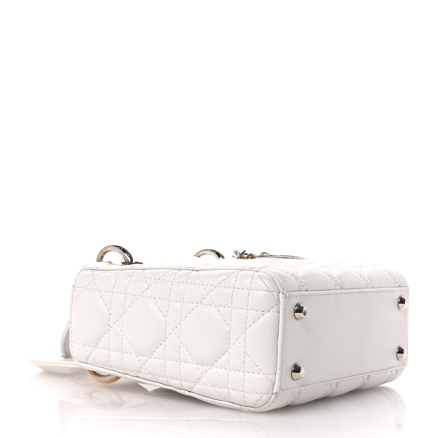 Lambskin Cannage Mini Lady Dior White