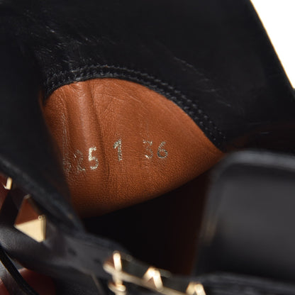 Valentino Garavani Calfskin Rockstud Double Buckle 65mm Ankle Boots 36 Black 8 of 10