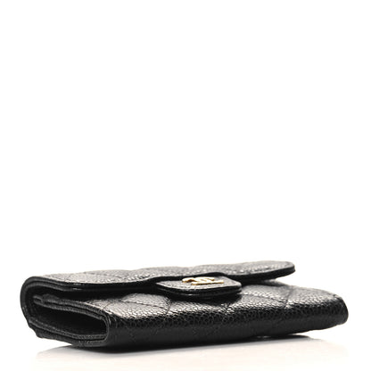 Chanel Caviar Quilted Flap Card Holder Wallet Black 4 of 9