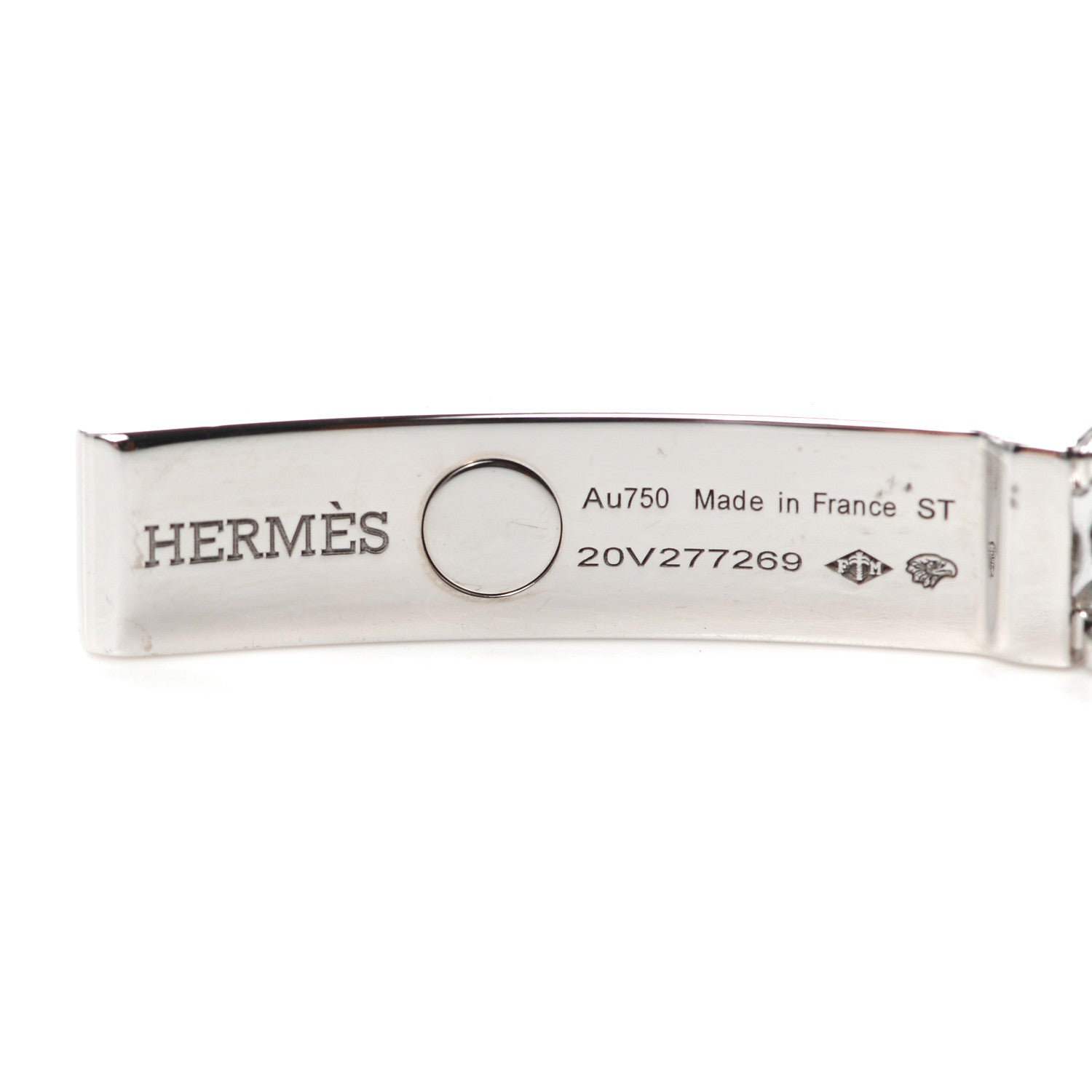 Hermes 18K White Gold Diamond TPM Kelly Gourmette Bracelet ST 4 of 5