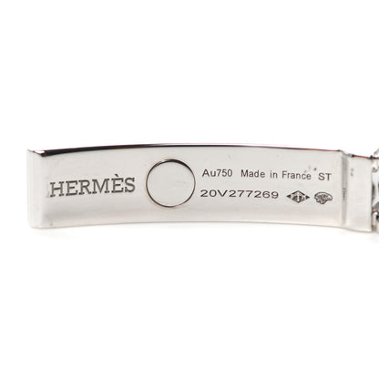Hermes 18K White Gold Diamond TPM Kelly Gourmette Bracelet ST 4 of 5