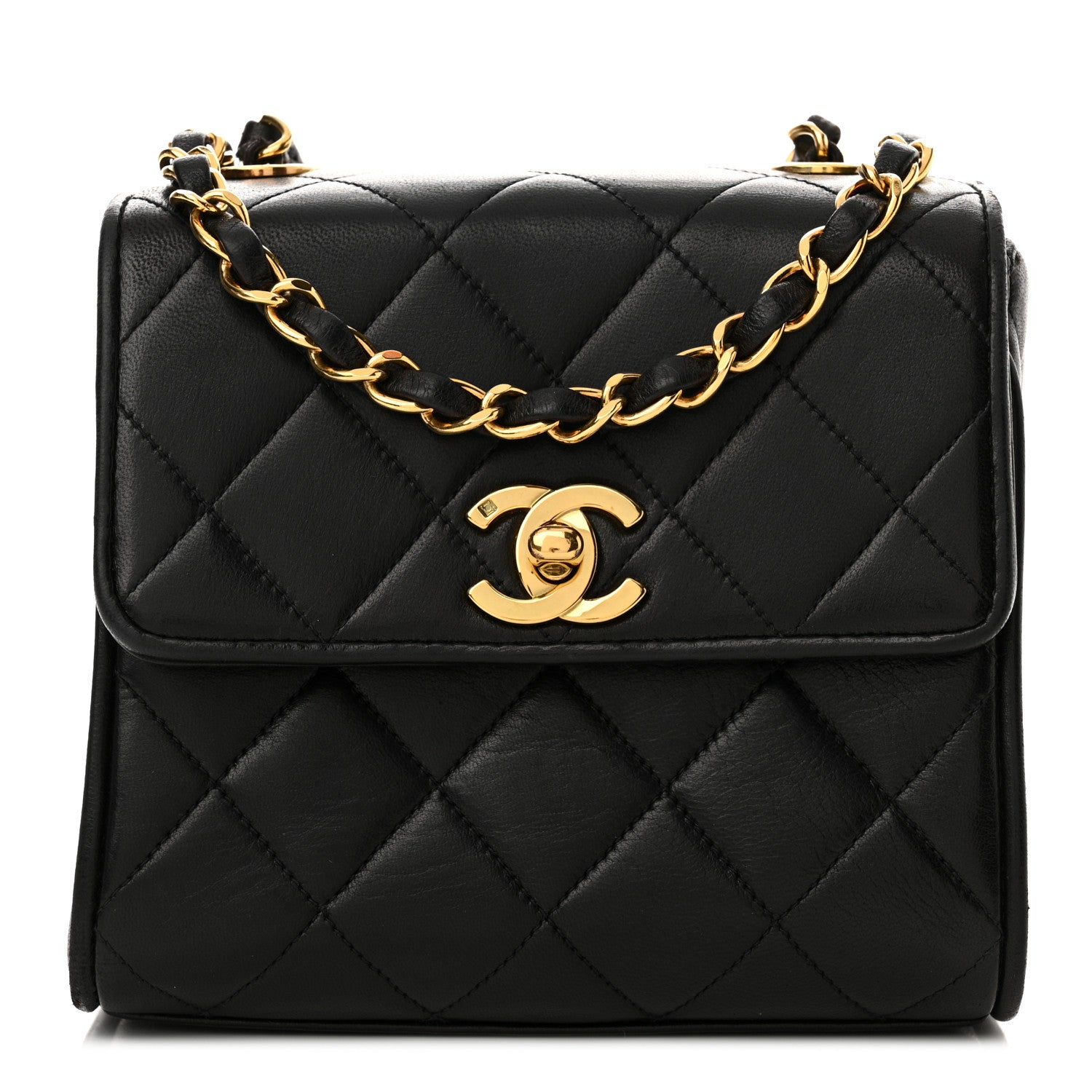 Chanel Lambskin Quilted Mini Square Flap Black 1 of 15