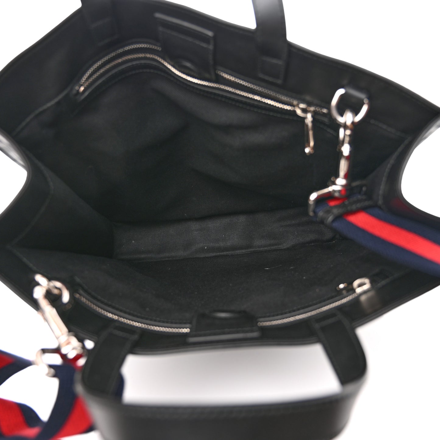 Soft GG Supreme Monogram Appia Calfskin Web Vertical Tote Black