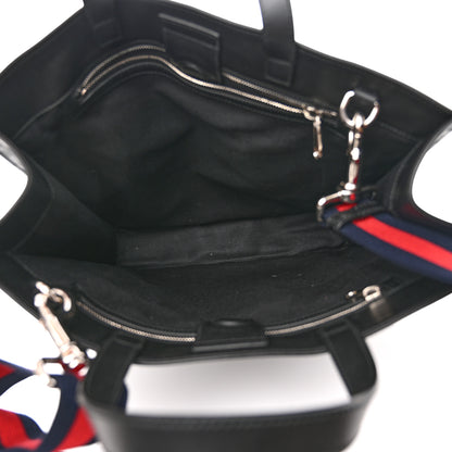 Gucci Soft GG Supreme Monogram Appia Calfskin Web Vertical Tote Black 5 of 10