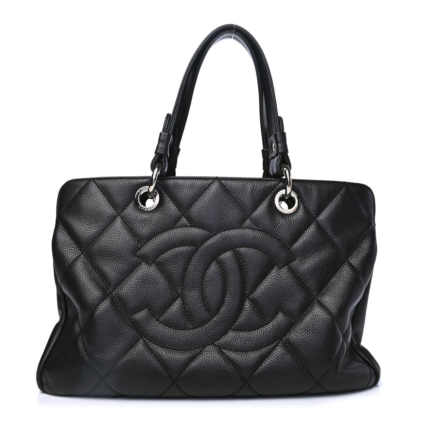 Soft Caviar Quilted CC Timeless Tote Black