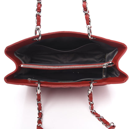 Chanel Caviar Quilted Grand Shopping Tote GST Red 5 of 9