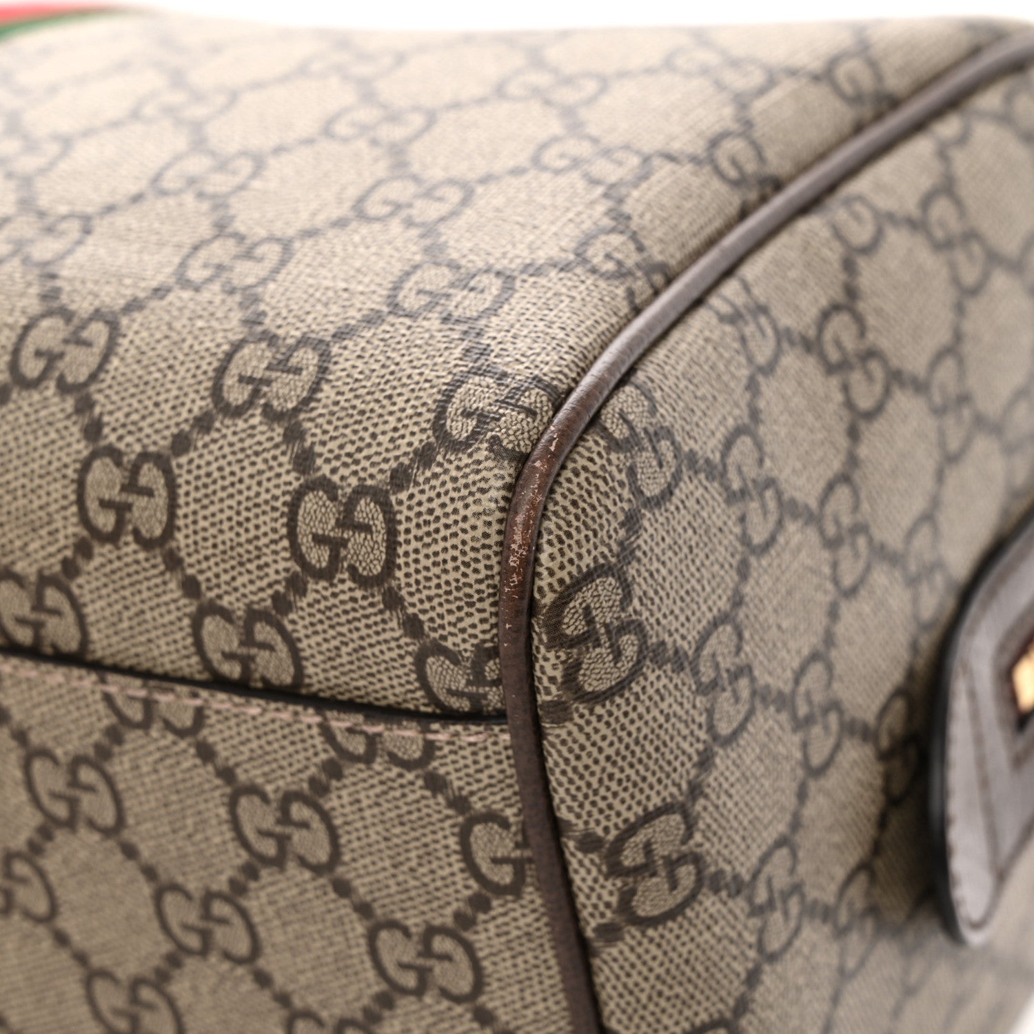 Gucci GG Supreme Monogram Web Medium Ophidia Top Handle Bag Beige Ebony 11 of 13