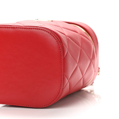 Chanel Lambskin Quilted Trendy Vanity Case Red 10 of 11