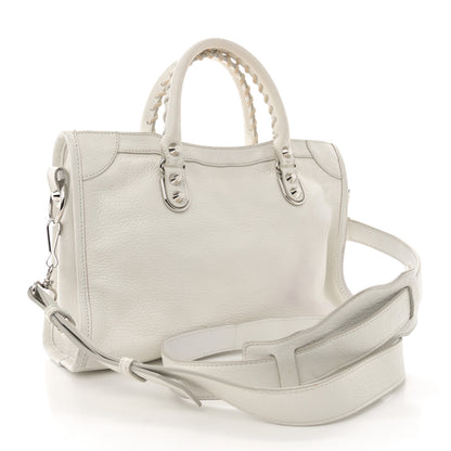 Balenciaga Chevre Silver Metallic Edge Hardware S City White 4 of 27