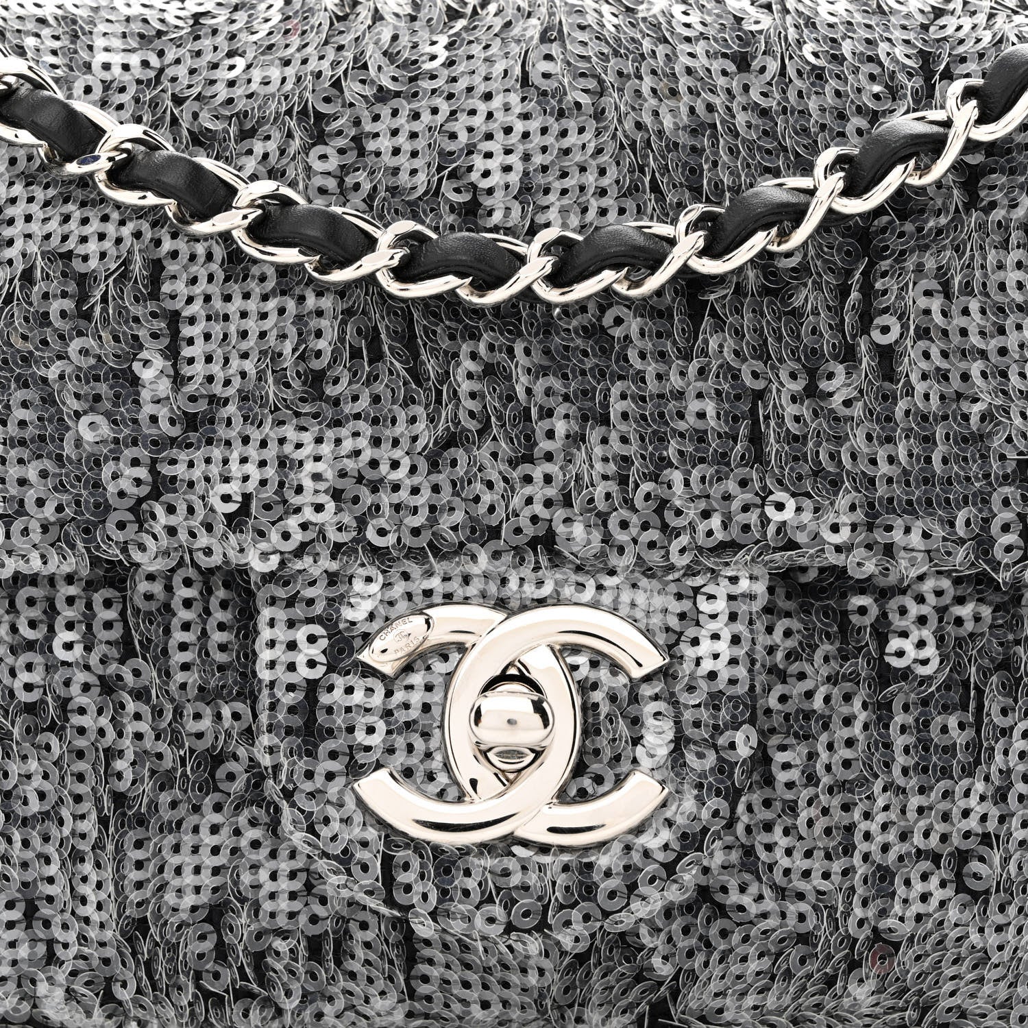 Chanel Sequin Mini Rectangular Flap Silver 8 of 11