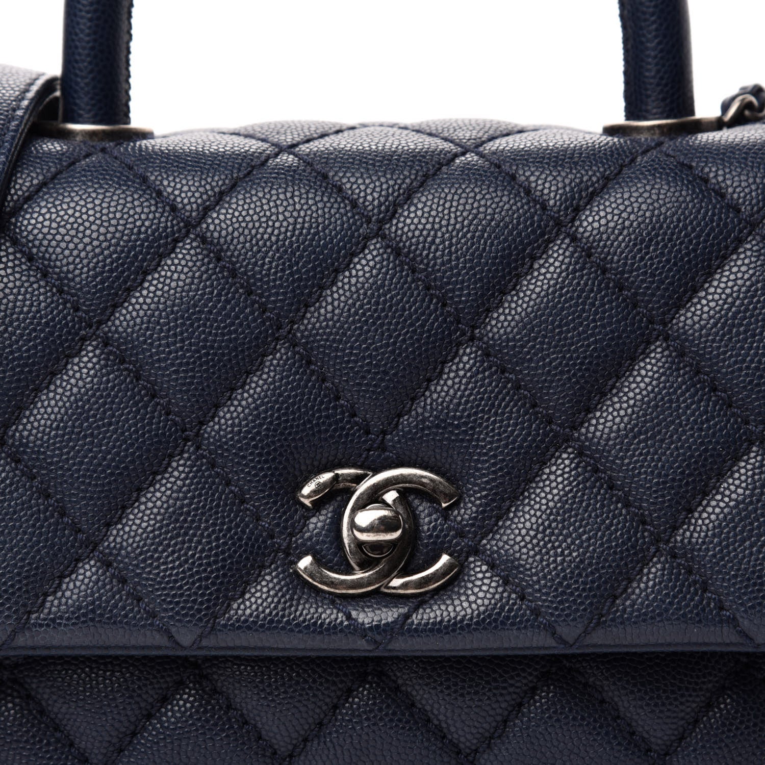 Chanel Caviar Quilted Mini Coco Handle Flap Navy Blue 12 of 12