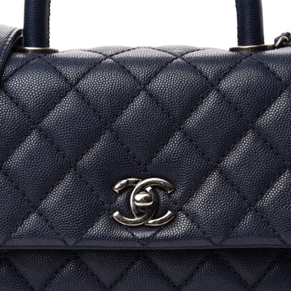 Chanel Caviar Quilted Mini Coco Handle Flap Navy Blue 12 of 12