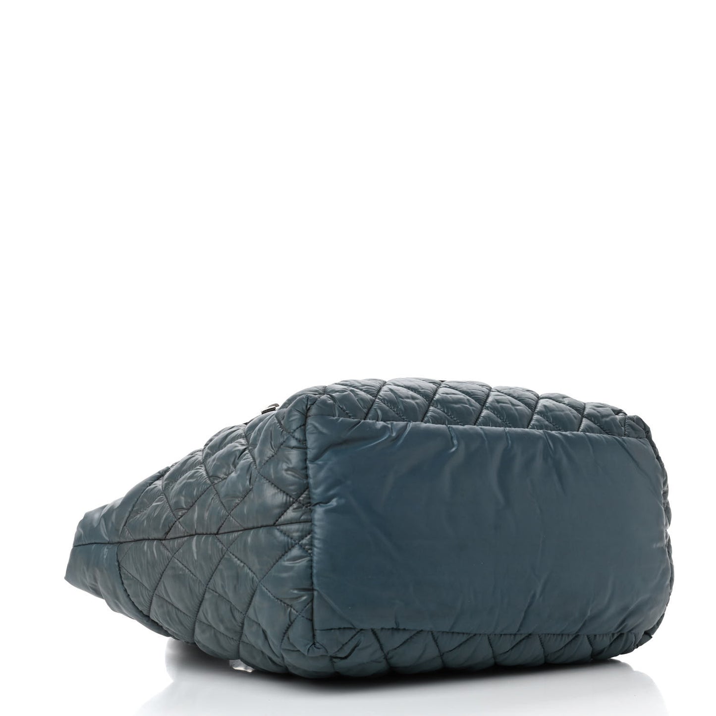 Nylon Quilted Small Coco Cocoon Reversible Tote Blue
