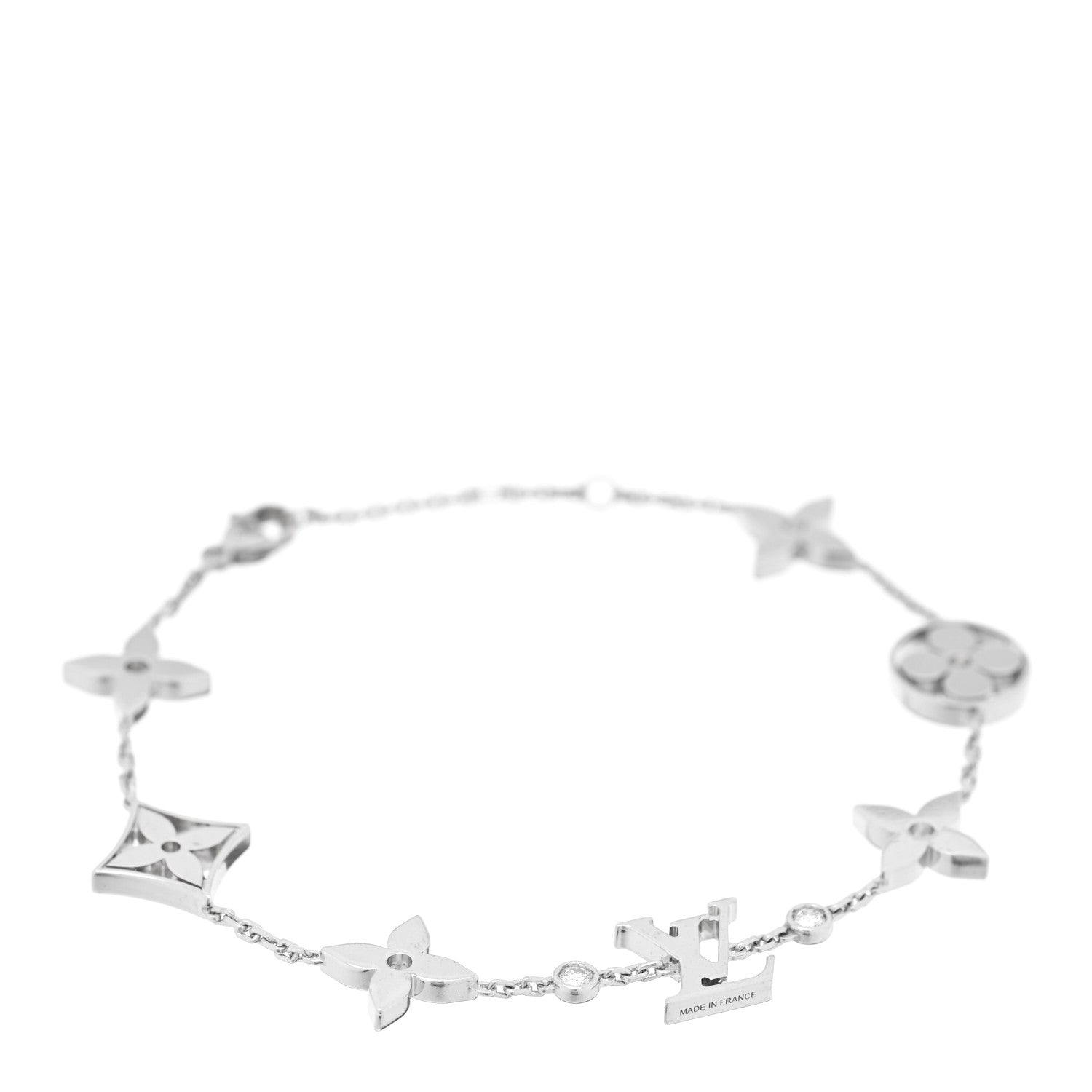 Louis Vuitton 18K White Gold Diamond Idylle Blossom Monogram Bracelet 1 of 3