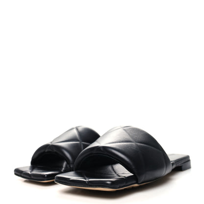 Bottega Veneta Nappa Quilted Rubber Lido Flat Sandals 38.5 Black 3 of 7