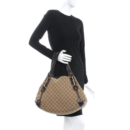 Gucci Monogram Medium Pelham Braided Tote Bag Dark Brown 2 of 13