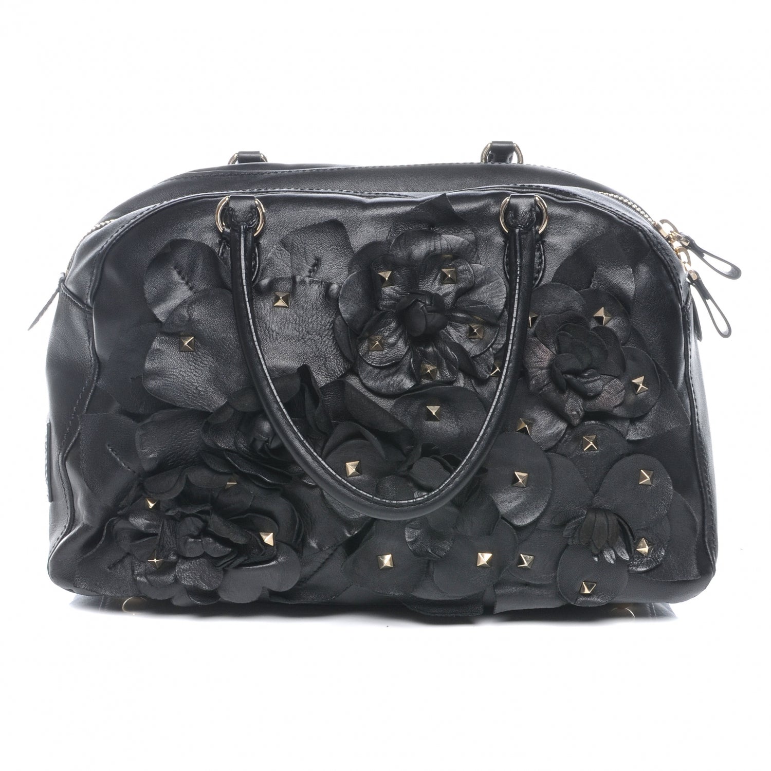 Valentino Garavani Nappa Studded Rosette Bowler Black 1 of 7