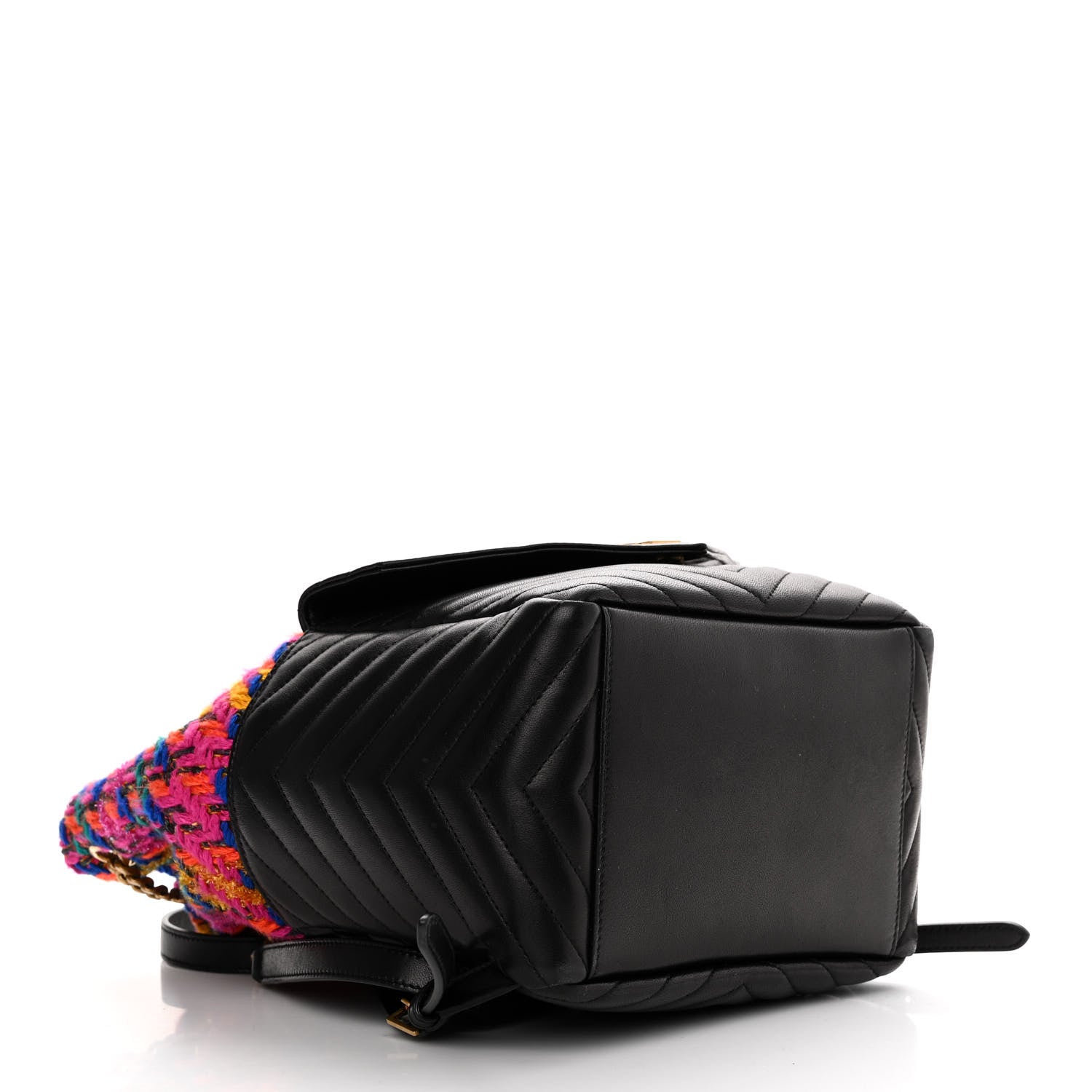 Saint Laurent Tweed Lambskin Matelasse Monogram Joe Backpack Black Rosso Multicolor 4 of 10