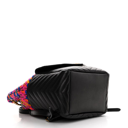 Saint Laurent Tweed Lambskin Matelasse Monogram Joe Backpack Black Rosso Multicolor 4 of 10