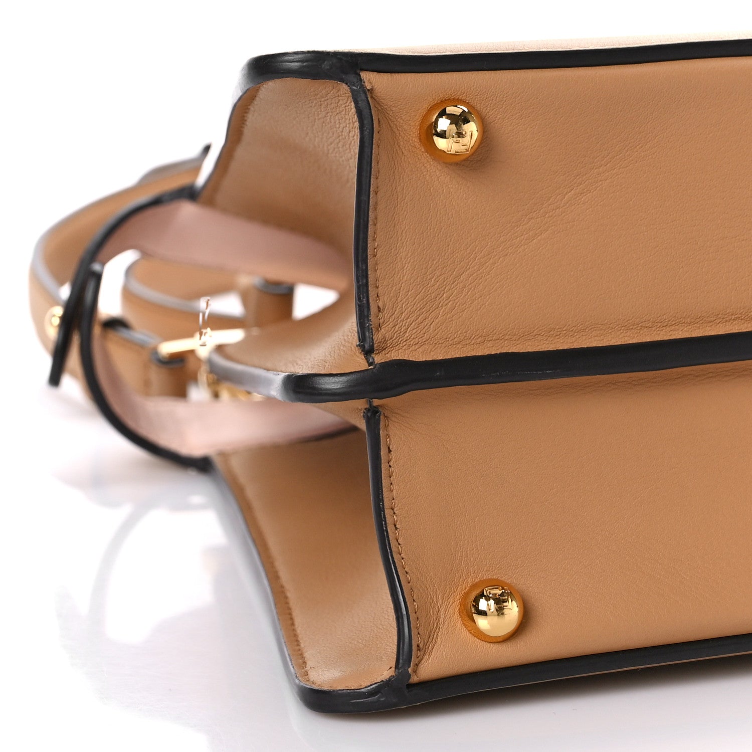 Fendi Vitello Seta Shiny Nappa Medium Peekaboo I SEE U Satchel Miele Scuro Light Rose 8 of 10