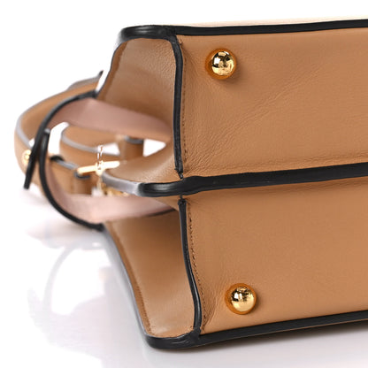 Fendi Vitello Seta Shiny Nappa Medium Peekaboo I SEE U Satchel Miele Scuro Light Rose 8 of 10