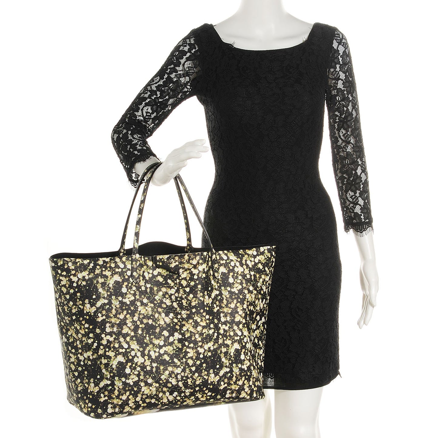 Textured Coated Canvas Baby's Breath Print Large Antigona Tote