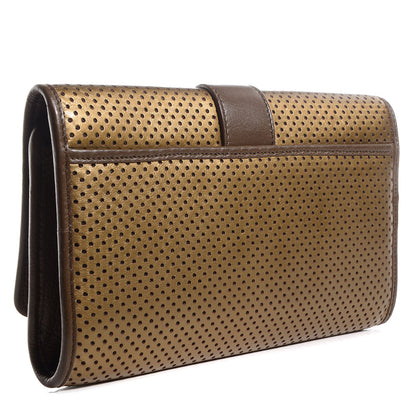 Saint Laurent Perforated Calfskin Large ChYc Clutch Bronze 4 of 8