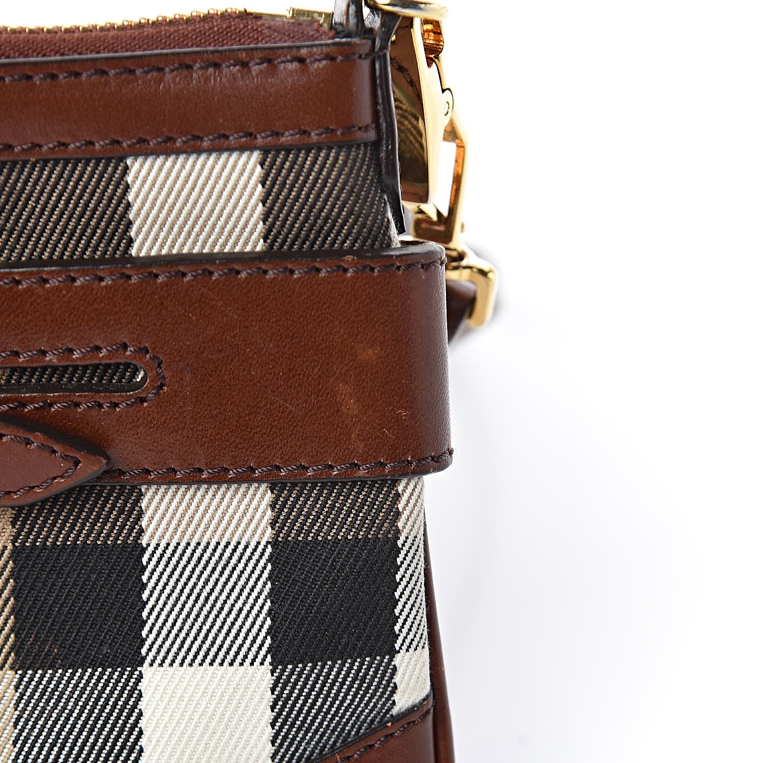 Burberry House Check Bridle Calfskin Peyton Crossbody Tan 12 of 15