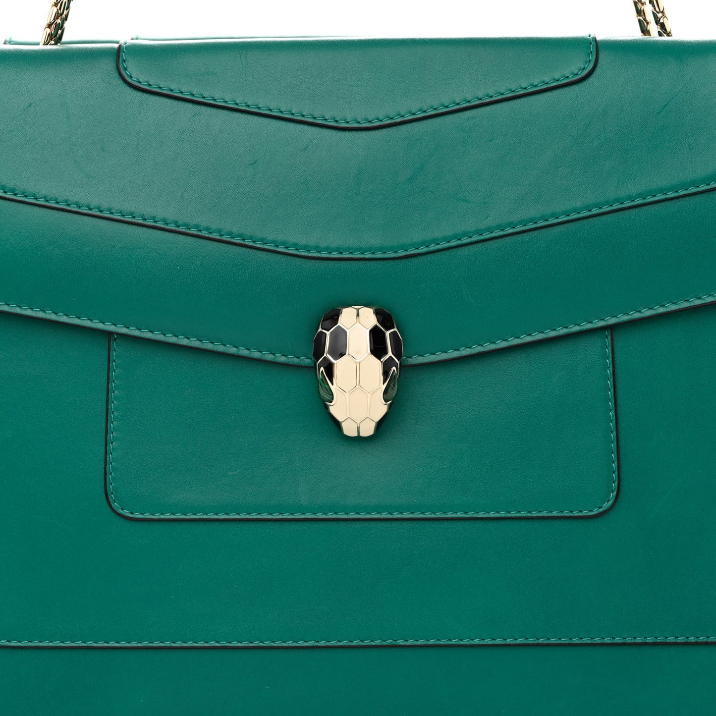 Calfskin Serpenti Forever Shoulder Bag Emerald Green