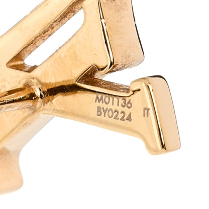 Louis Vuitton Metal Enamel LV Iconic Earrings Gold Pink 4 of 5