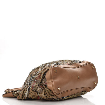 Burberry Prorsum Canvas House Check Studded Hobo Dark Sand 4 of 11