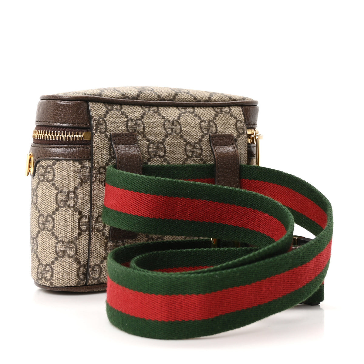 Gucci GG Supreme Monogram Textured Dollar Calfskin Web Ophidia Belt Bag 110 44 Beige Ebony New Acero 3 of 9