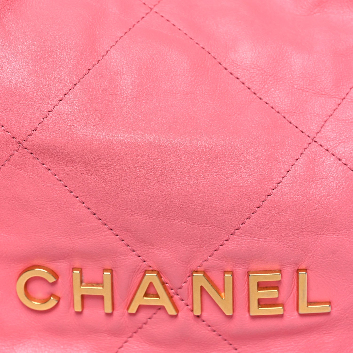 Chanel Shiny Calfskin Quilted Chanel 22 Drawstring Bag Coral Pink Coral Pink 9 of 11