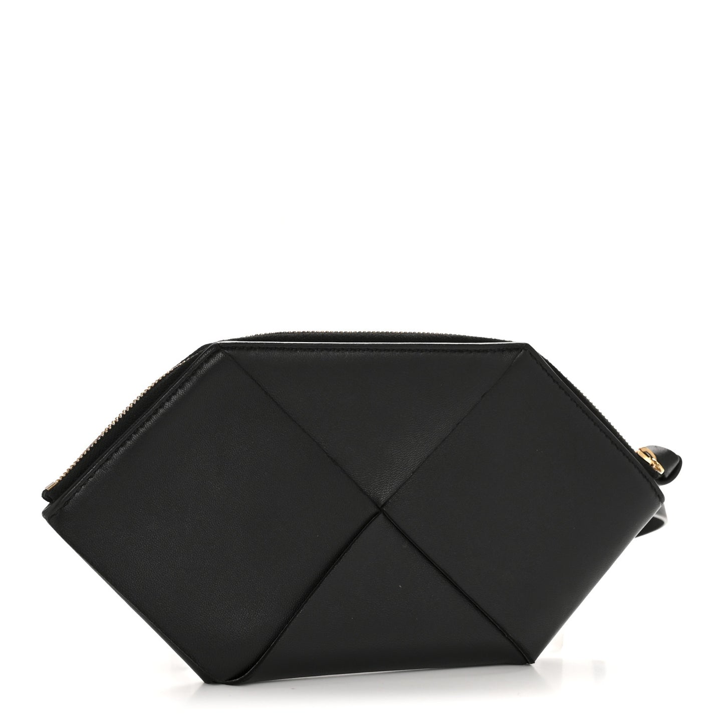 Nappa Intrecciato Origami Pouch Wristlet Black