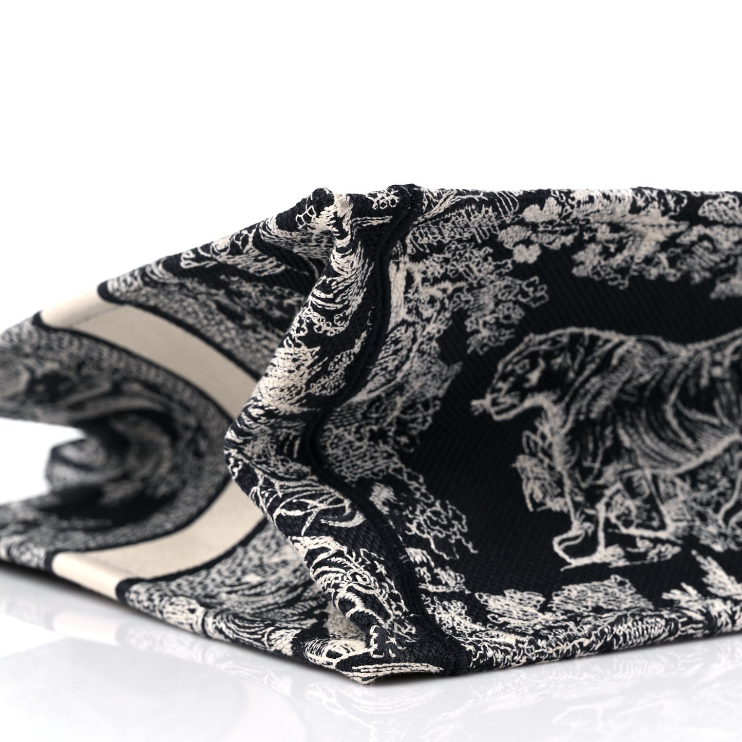 Canvas Embroidered Medium Dioriviera Toile De Jouy Reverse Book Tote Blue