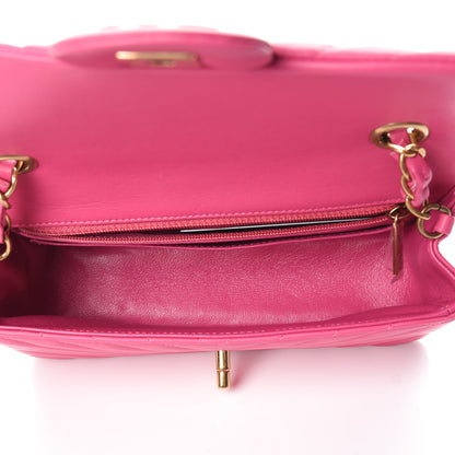 Chanel Lambskin Chevron Quilted Mini Rectangular Flap Pink 5 of 12