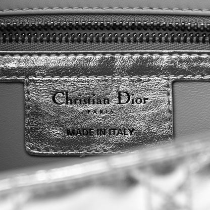 Christian Dior Metallic Calfskin Cannage Medium Caro Bag Argent 6 of 10