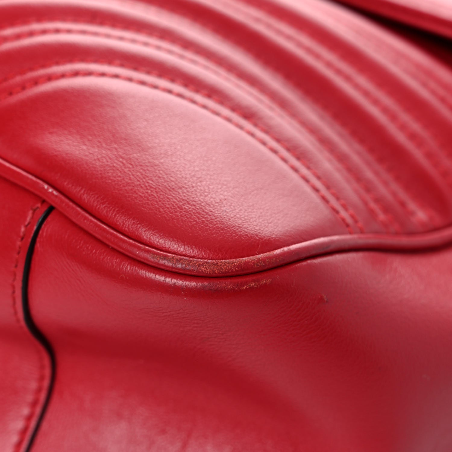 Gucci Calfskin Matelasse Large GG Marmont Shoulder Bag Hibiscus Red 9 of 17