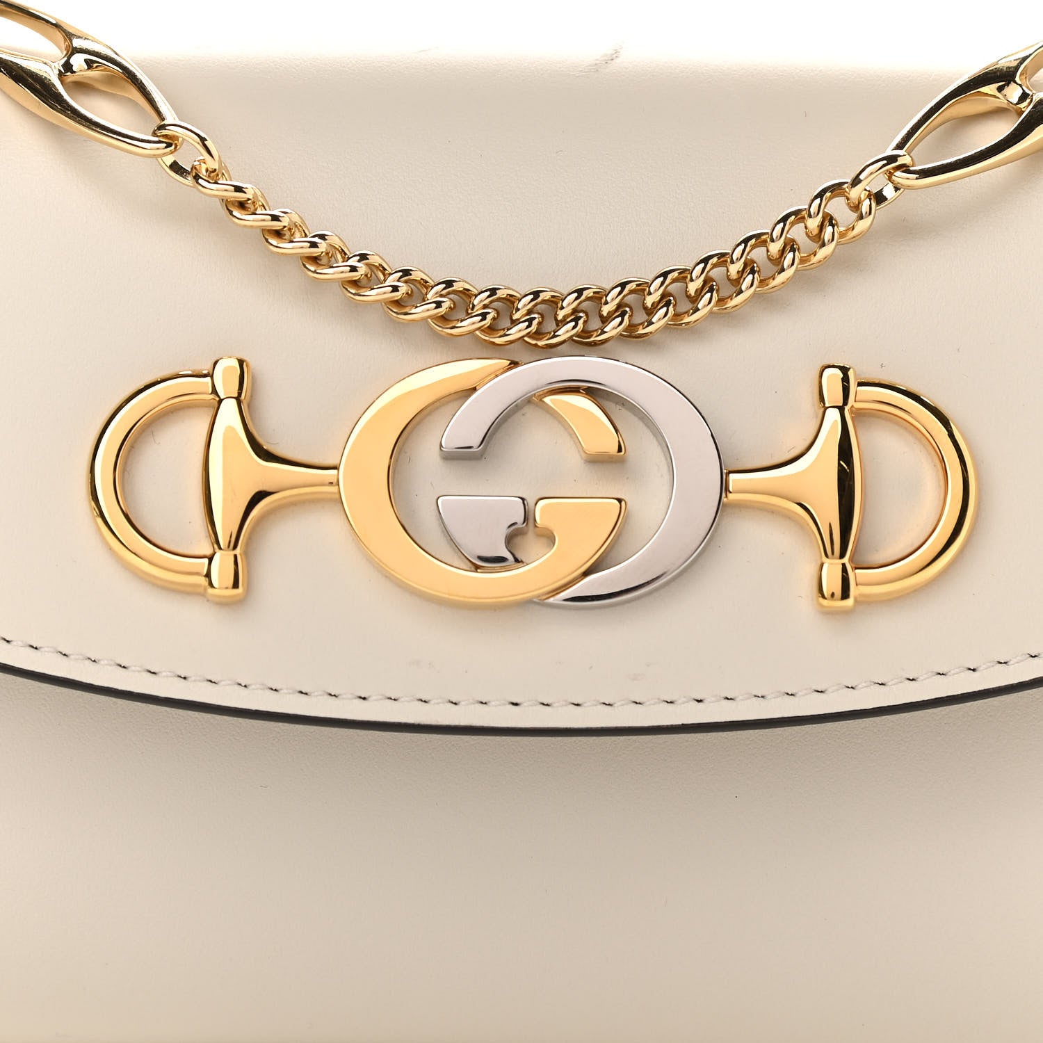 Gucci Smooth Calfskin Mini Zumi Shoulder Bag White 7 of 9