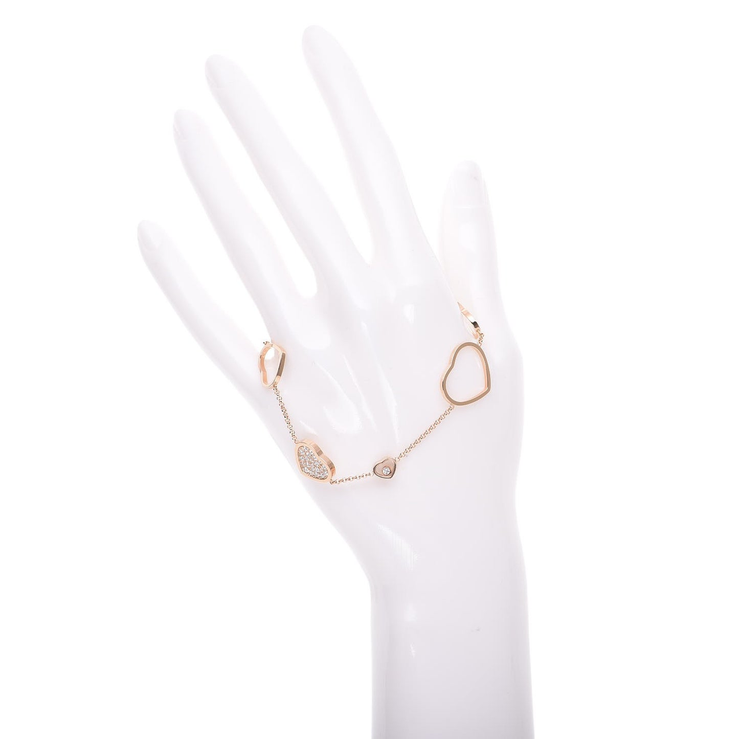 18K Rose Gold Diamond Happy Hearts Bracelet